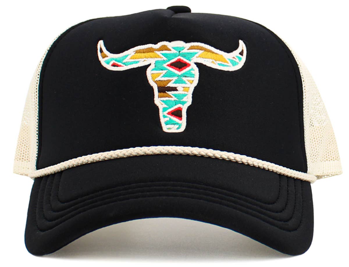 Cow Skull Aztec Meshback Ballcap
