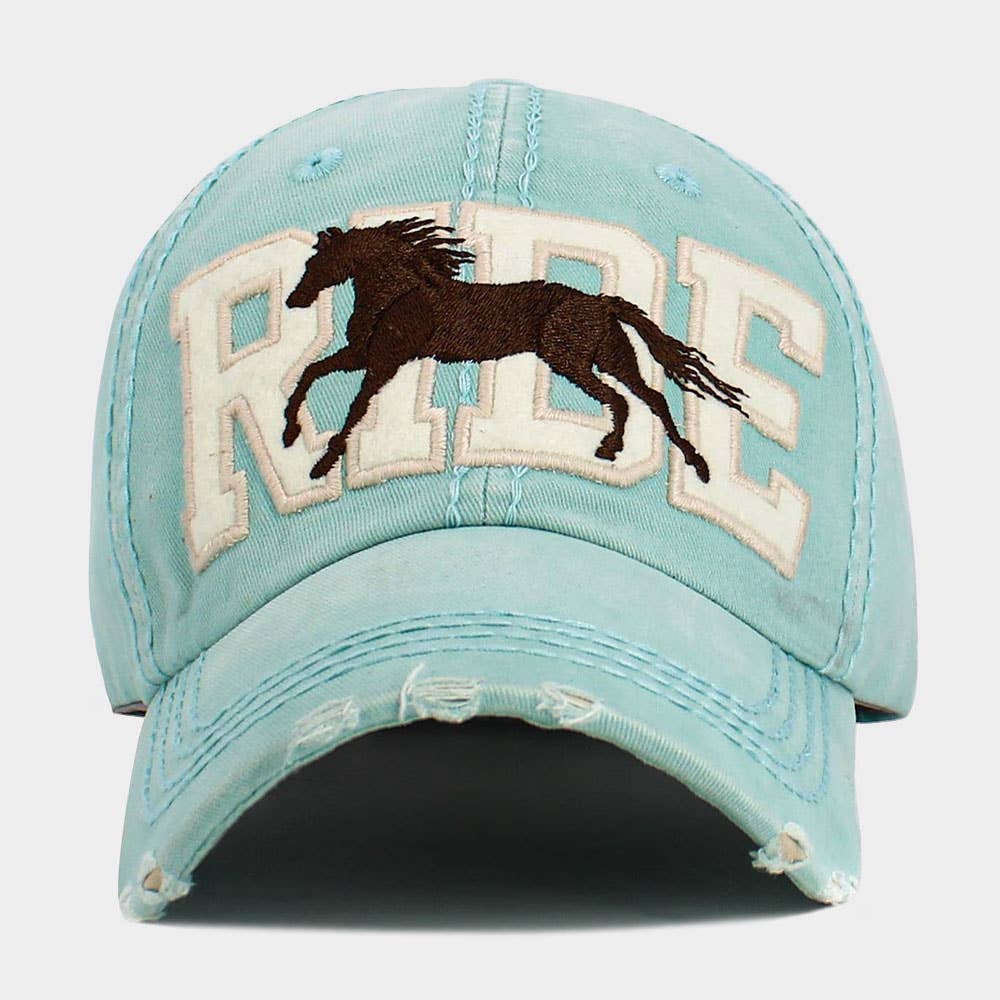 RIDE Message Western Horse Embroidered Vintage Baseball Cap
