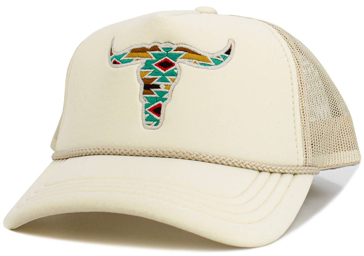Cow Skull Aztec Meshback Ballcap