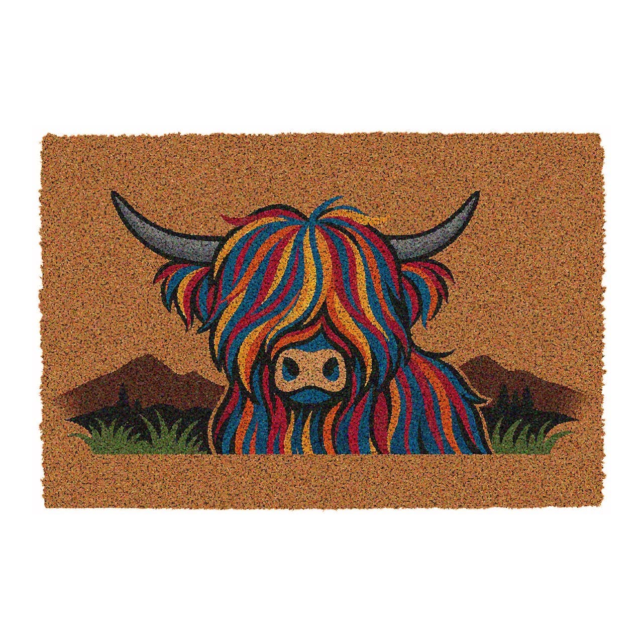 Highland Cow Coir Doormat – Indoor/Outdoor Doorstep Humour