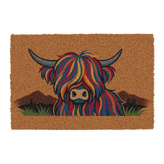 Highland Cow Coir Doormat – Indoor/Outdoor Doorstep Humour