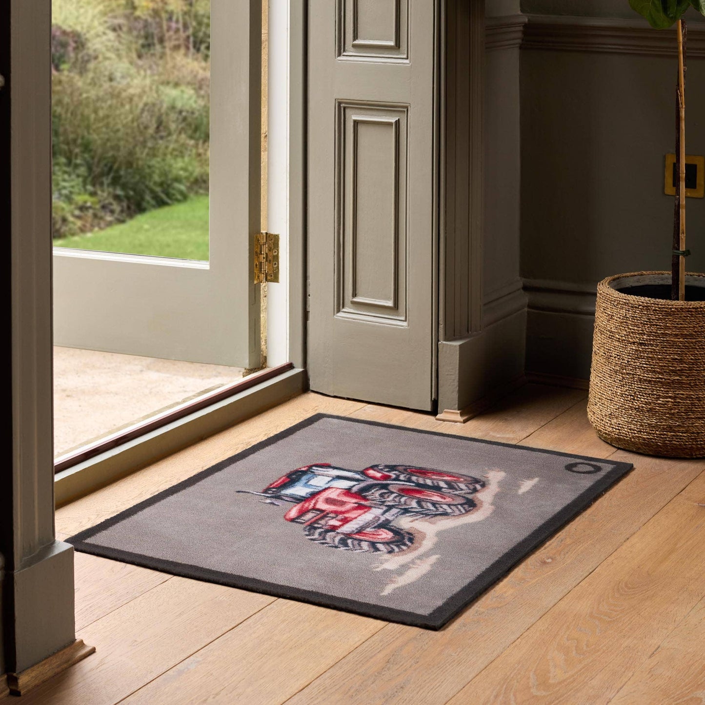 Hug Rug Red Farmyard Tractor Doormat