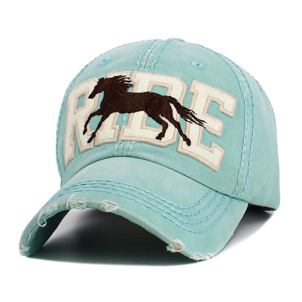 RIDE Message Western Horse Embroidered Vintage Baseball Cap