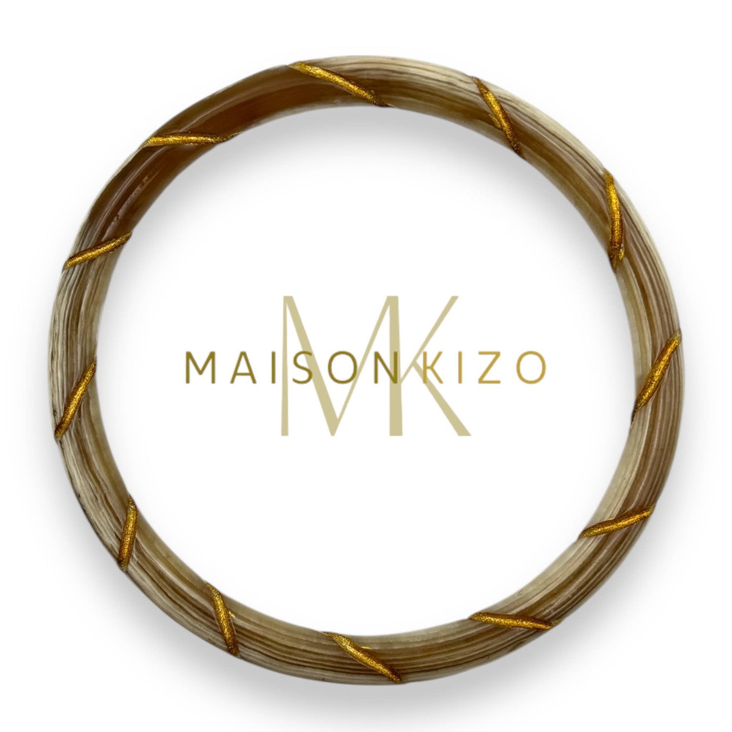 Twisted Gold Lacquered Buffalo Horn Bangle