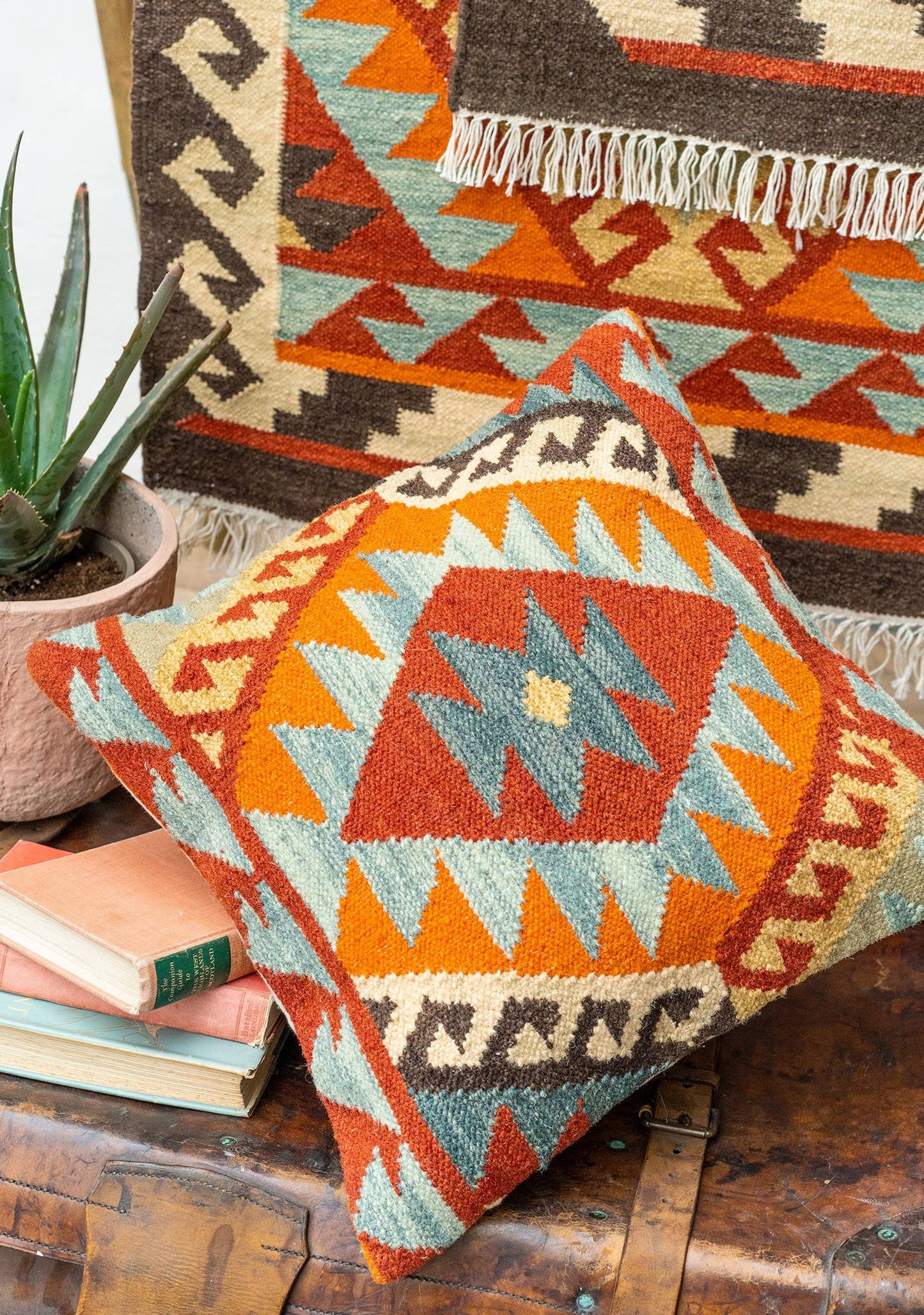 Saira Hand Loom Kilim Cushion Cover, 50 X 50cm