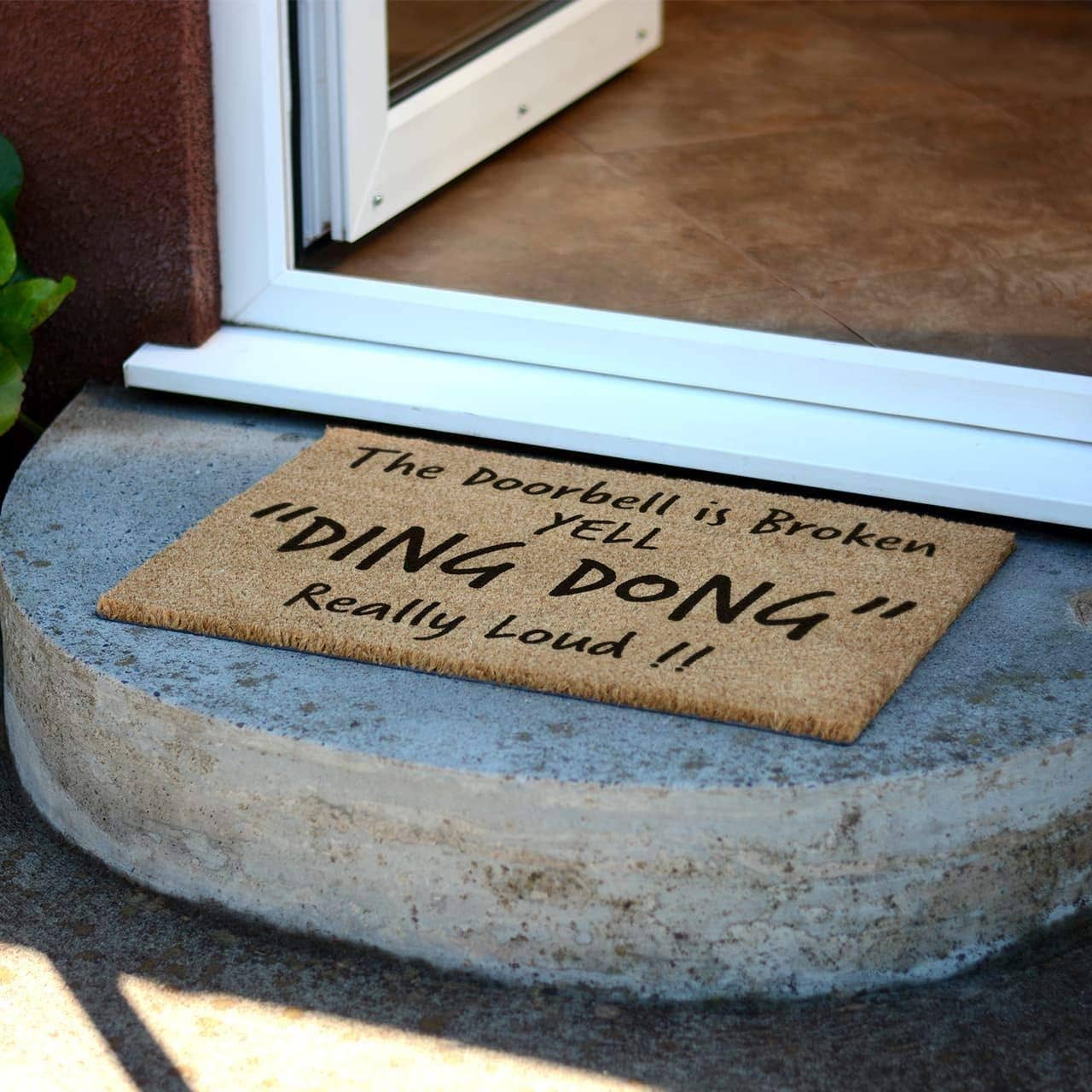 Door Bell Broken Yell Novelty Doormat Coir Doormats Front