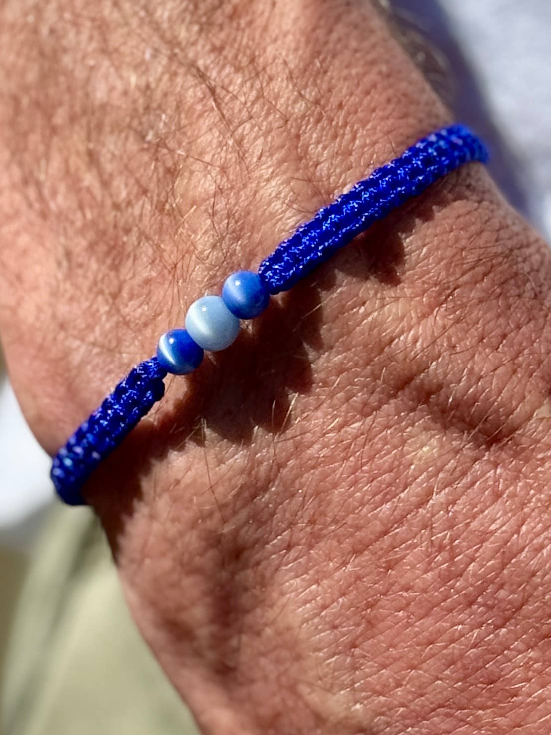 Macramé-style woven bracelet for MEN - BLUE 04