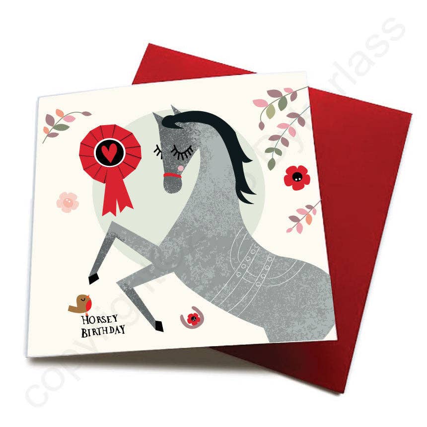Horsey Birthday - Horse Greeting Card