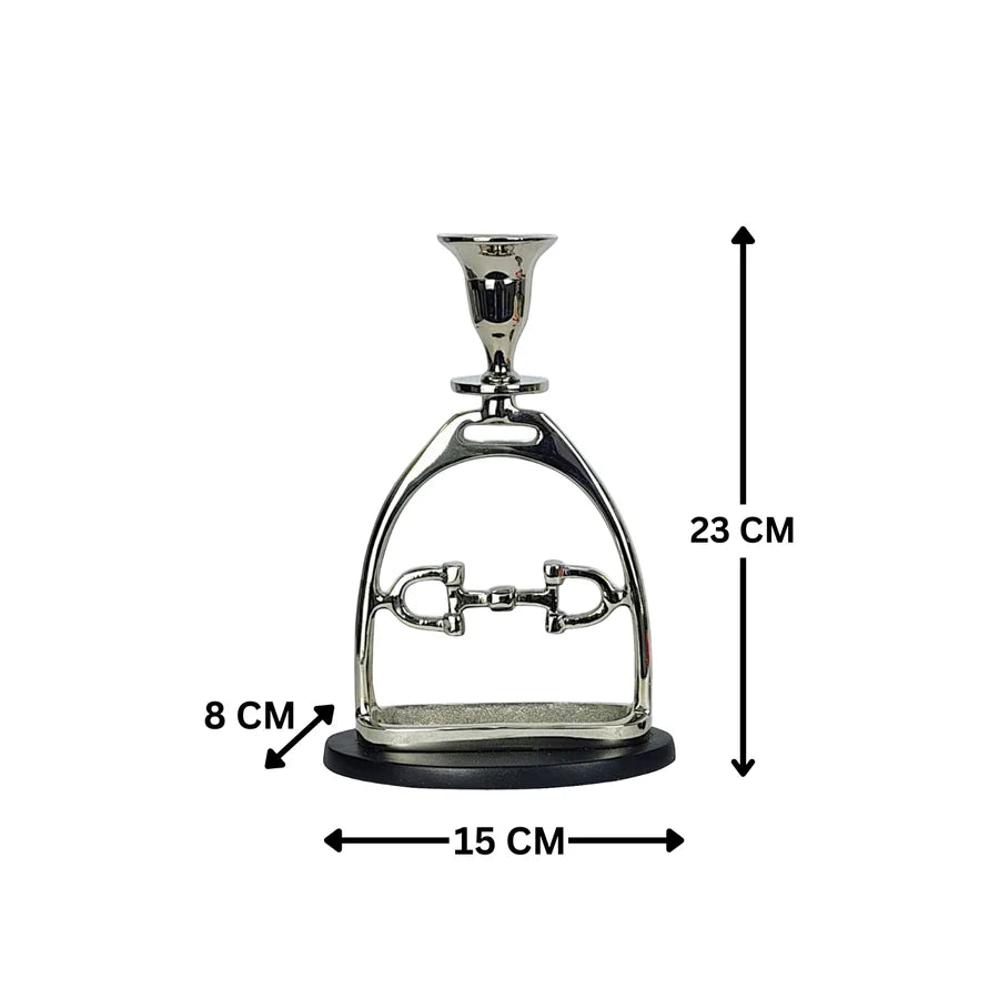 Horse Stirrup Bit Candle Stand 9"