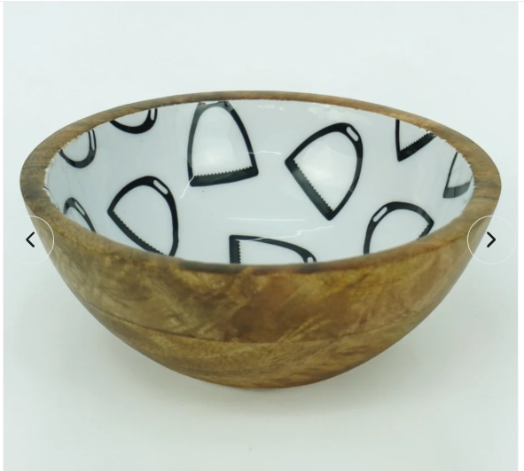Horse Stirrup Bowl Acrylic Finish Round 6"