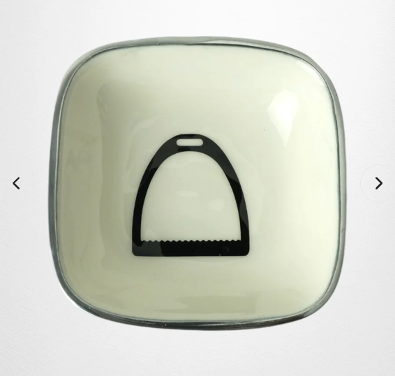 Horse Stirrup Bowl Acrylic Finish Square 4.5"