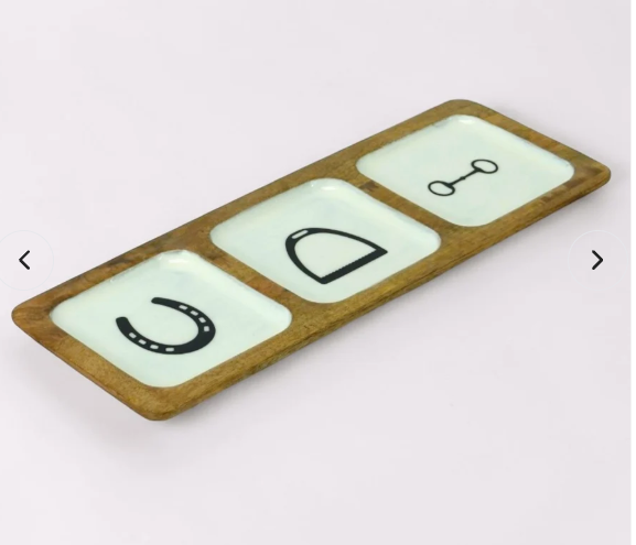 Horse Shoe Stirrup Bit Tray Acrylic Finish