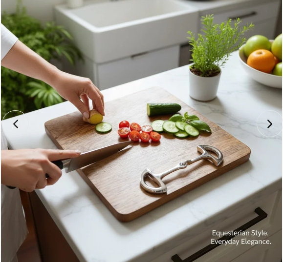 Horse Bit Chopping Board Square 8"