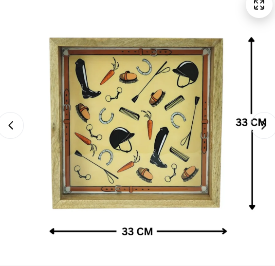 Equestrian Tray Acrylic Finish Square 13"