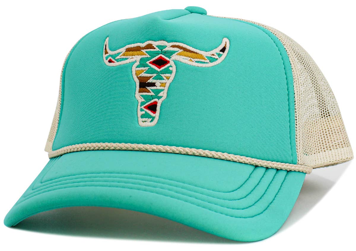 Cow Skull Aztec Meshback Ballcap