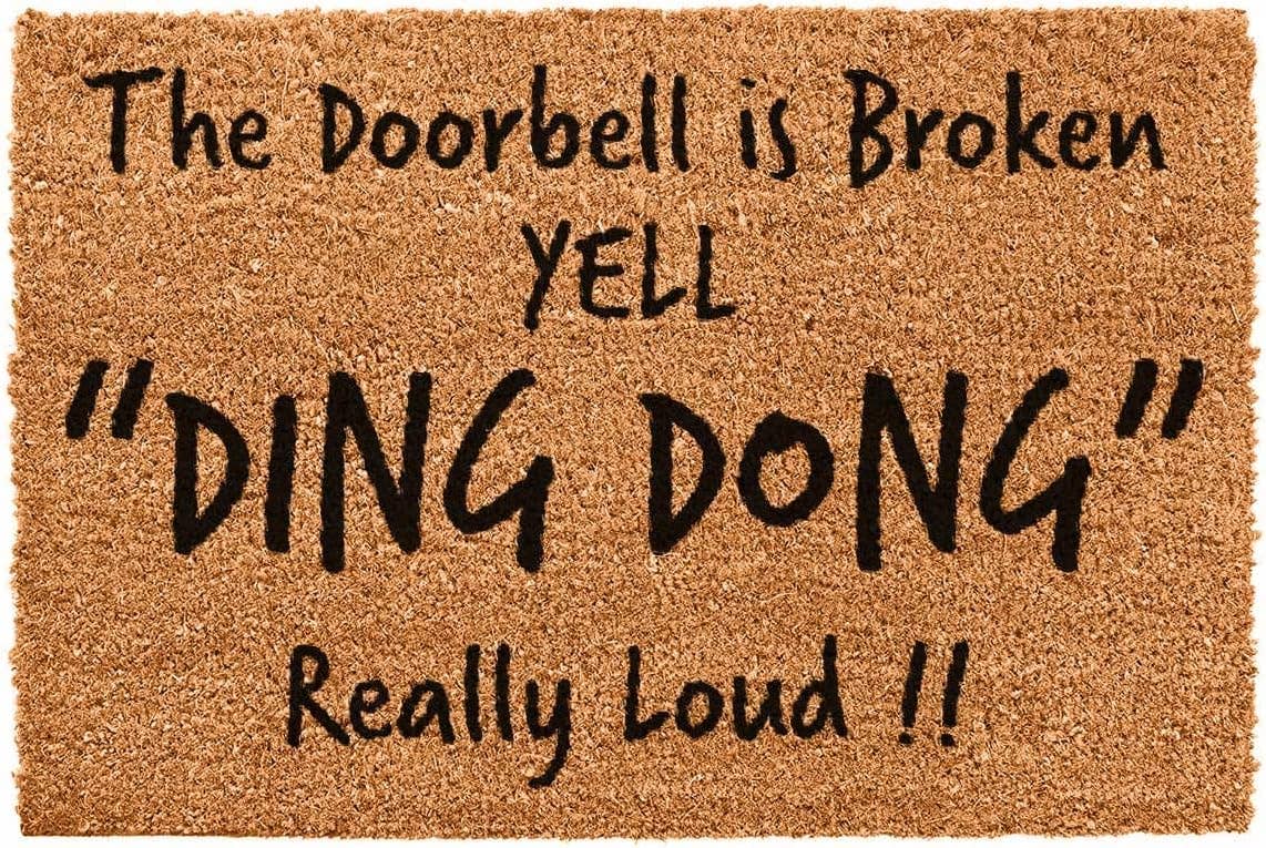 Door Bell Broken Yell Novelty Doormat Coir Doormats Front