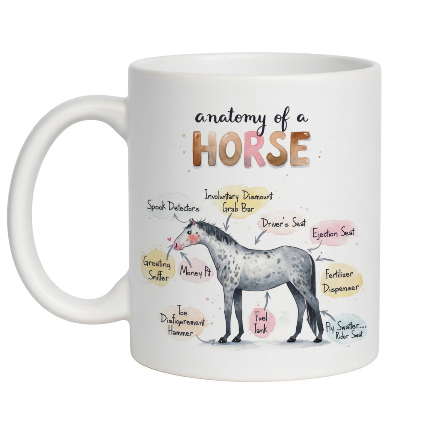 'Anatomy of a Horse' Funny equine coffee mug - 11oz white