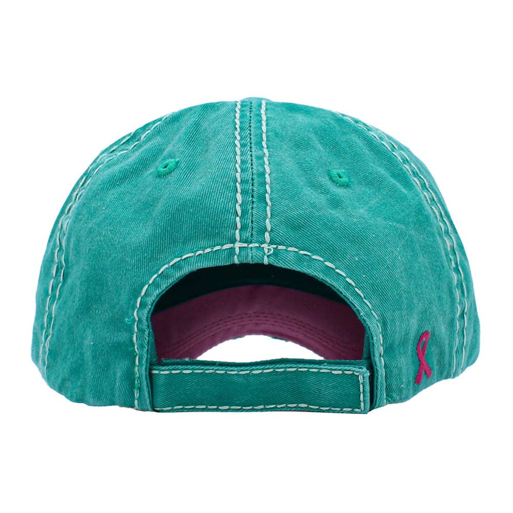 This Is My Fight Hat Message Pink Ribbon Accented Vintage Baseball Cap