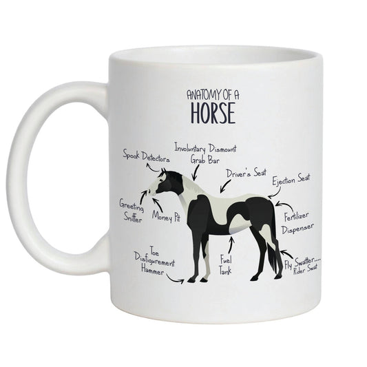 'Anatomy of a Horse' Funny equine coffee mug - 11oz white