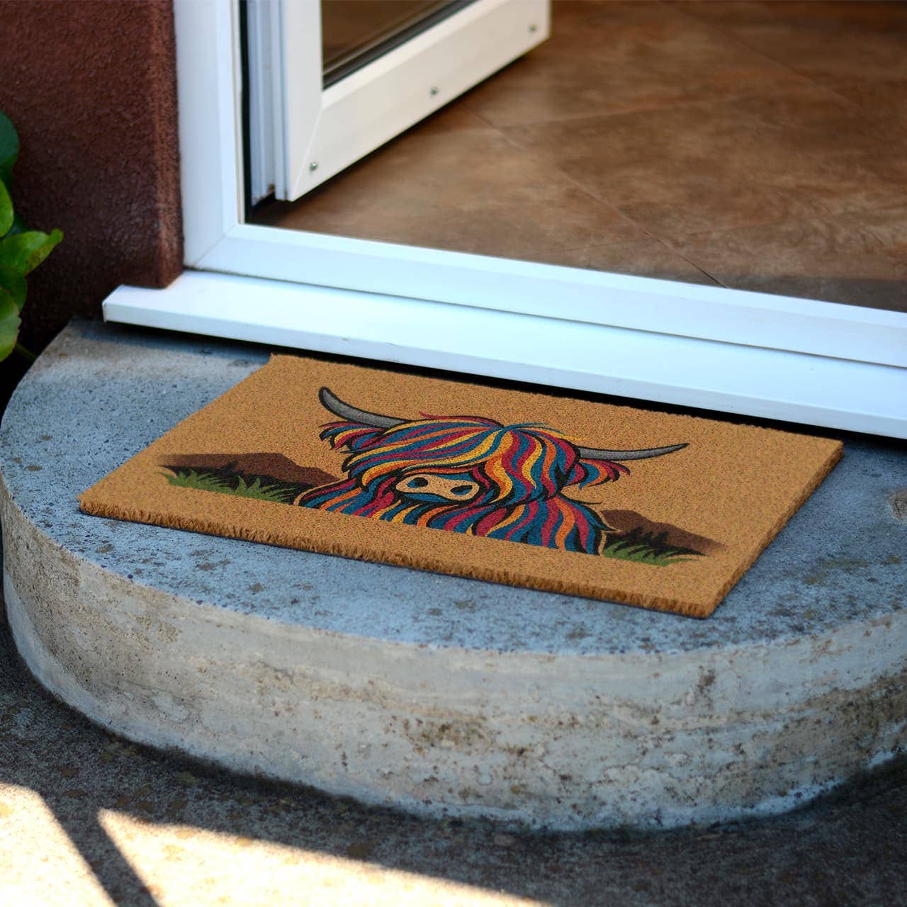 Highland Cow Coir Doormat – Indoor/Outdoor Doorstep Humour