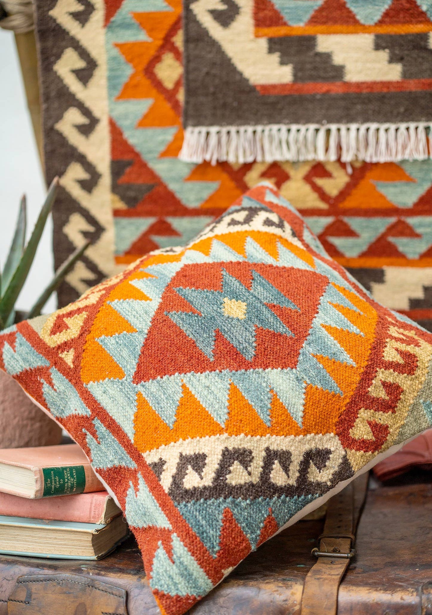 Saira Hand Loom Kilim Cushion Cover, 50 X 50cm