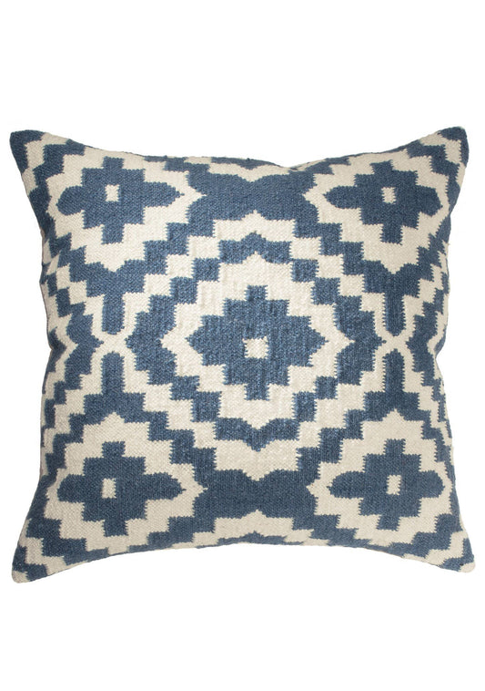 Samarkand Large Kilim Cushion Cover, Indigo