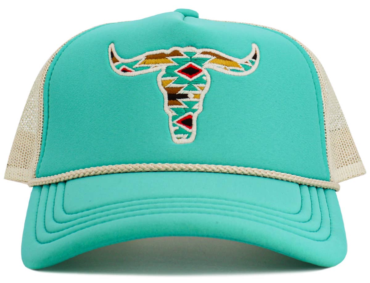 Cow Skull Aztec Meshback Ballcap
