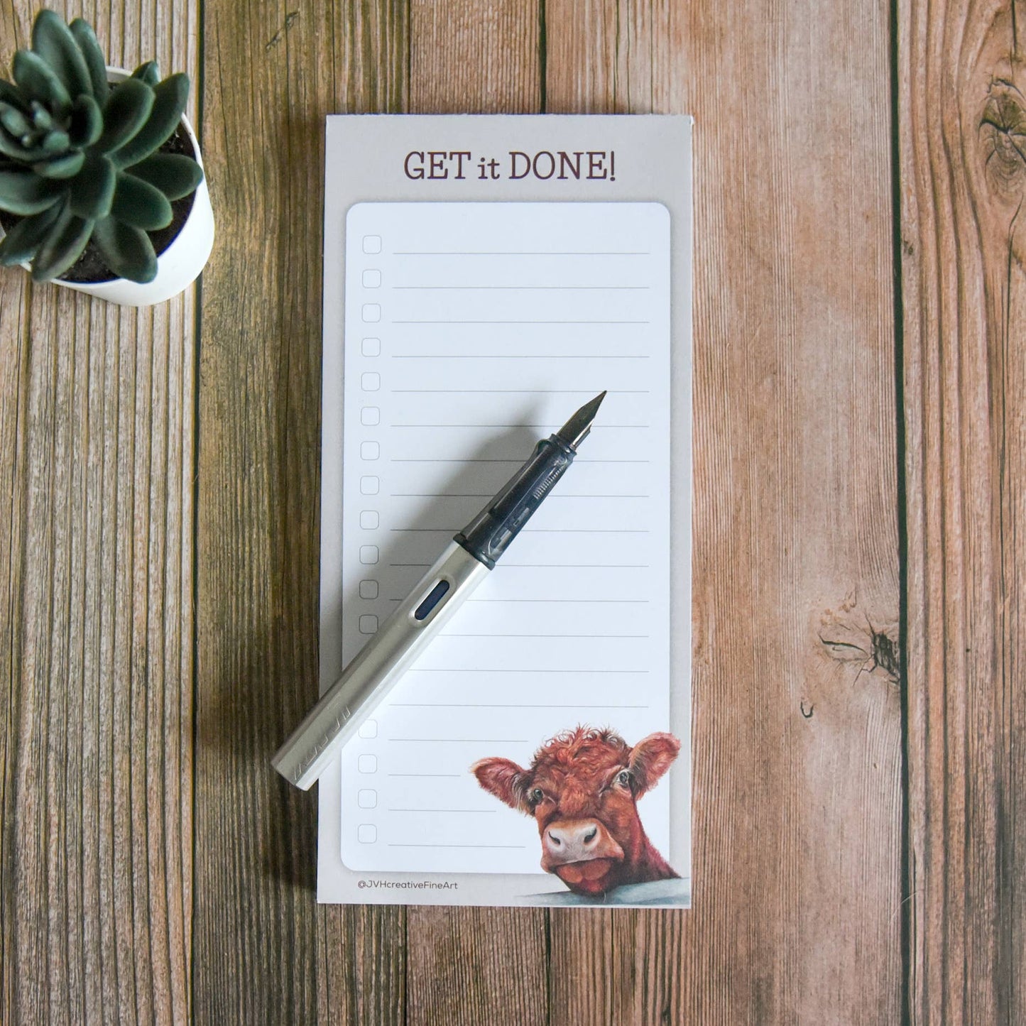 Cow, Farm Animal Slim To-Do List & Tear-Off Notepad