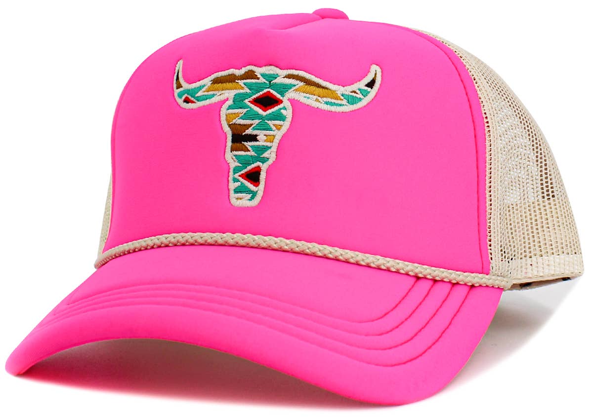 Cow Skull Aztec Meshback Ballcap