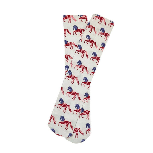 Ladies Lila Flag Horse Socks