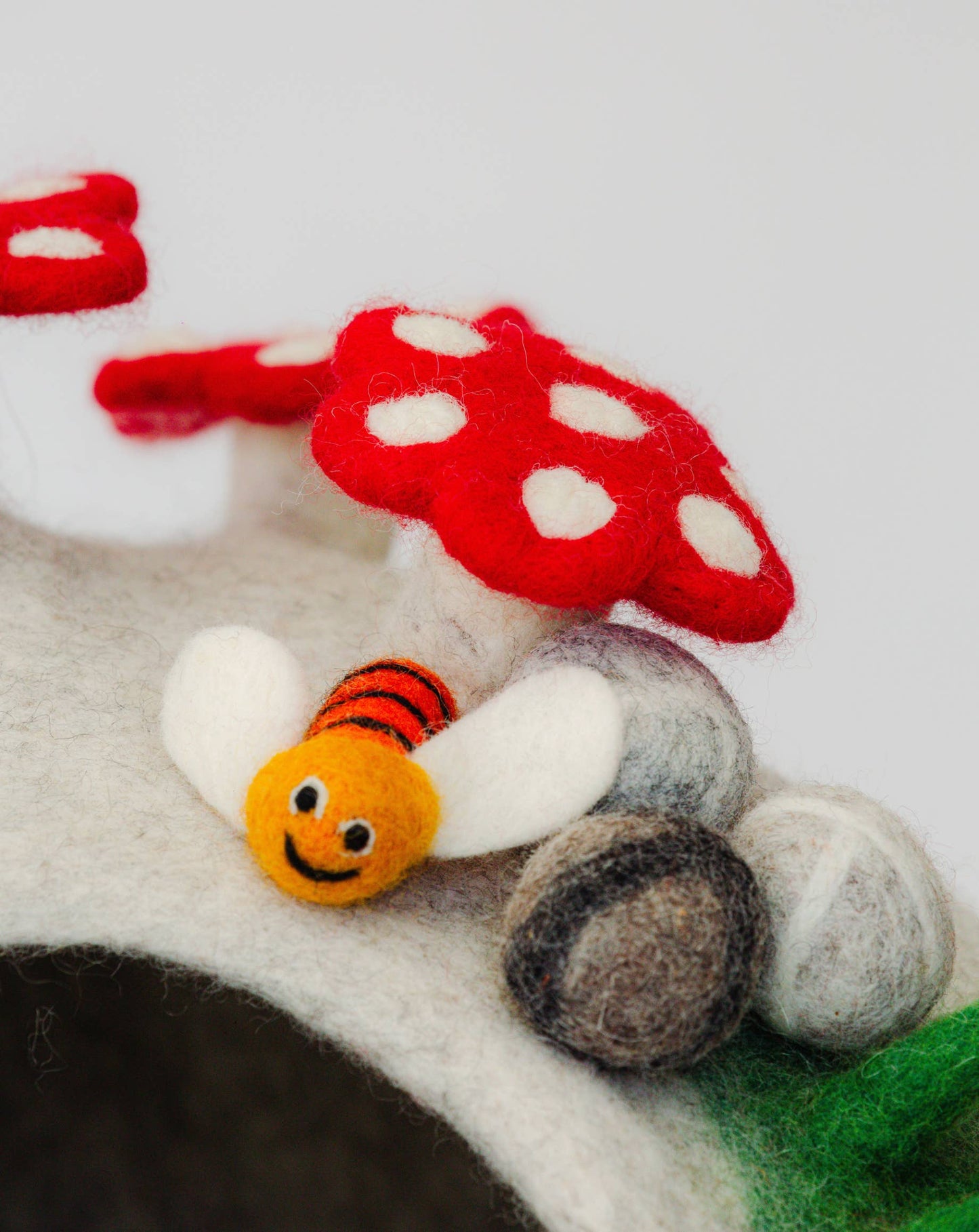 Cat Cave Bee Home, 100% Wool, Felted, Handmade, Grey