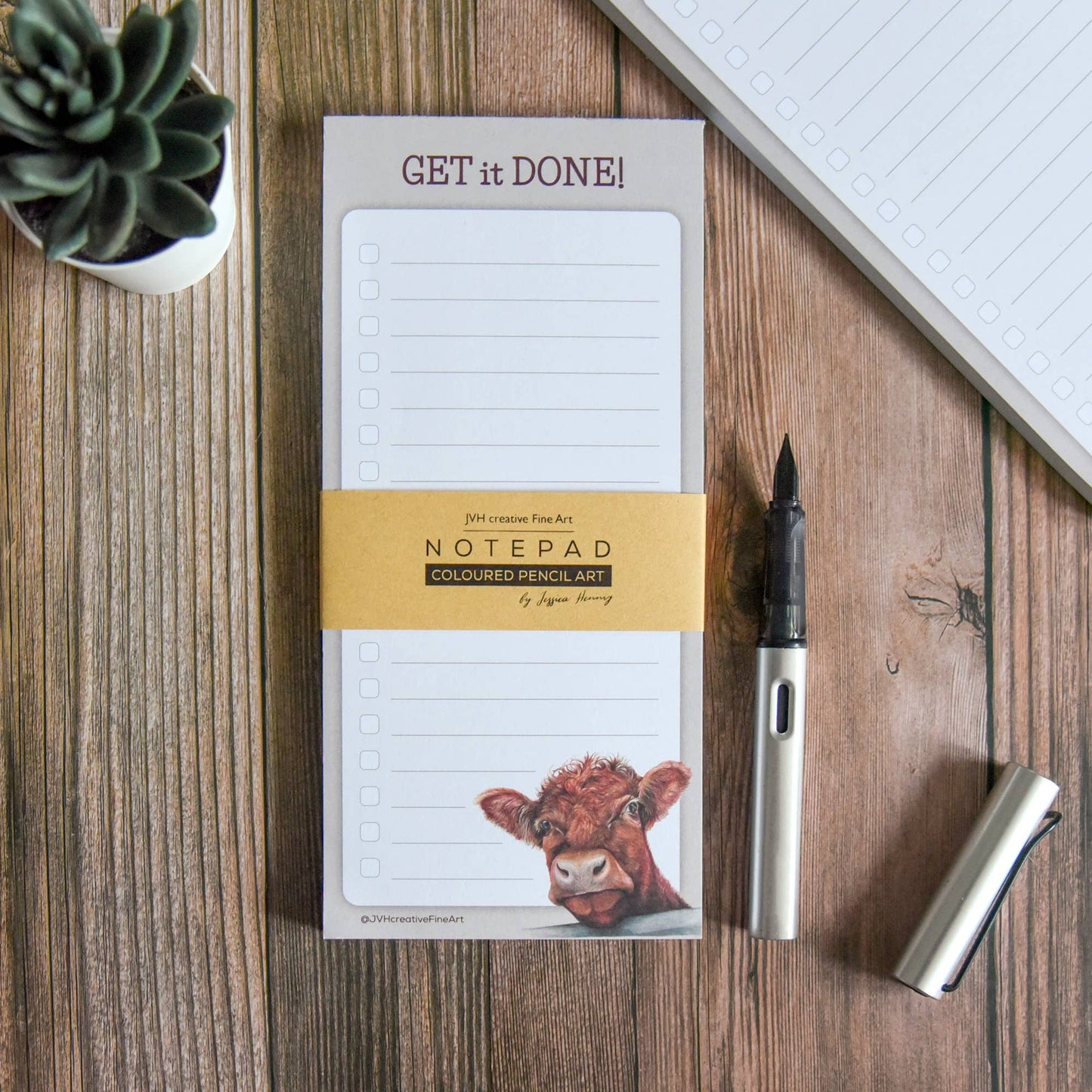 Cow, Farm Animal Slim To-Do List & Tear-Off Notepad