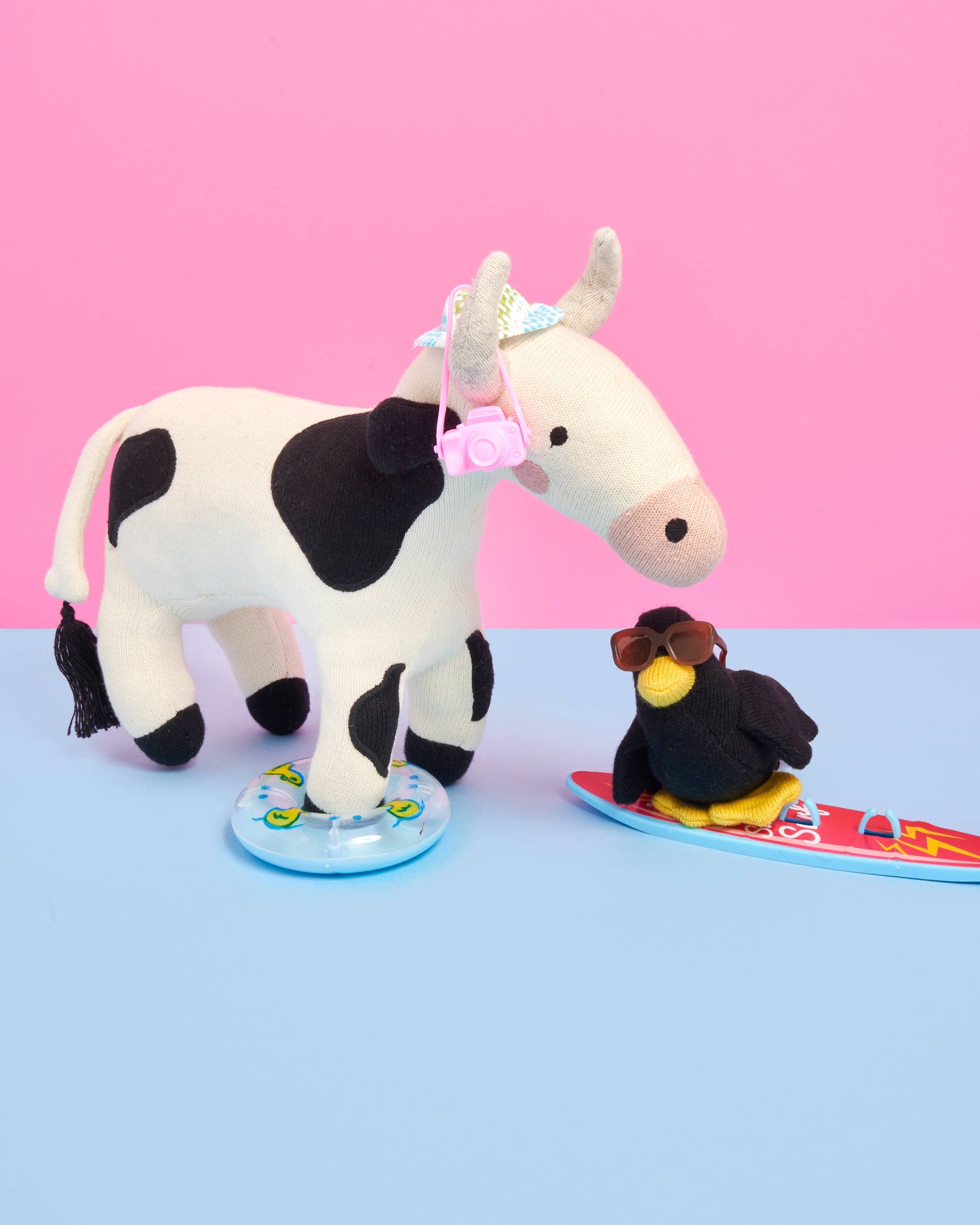 Knitted Organic Cotton Cow Cuddly Toy