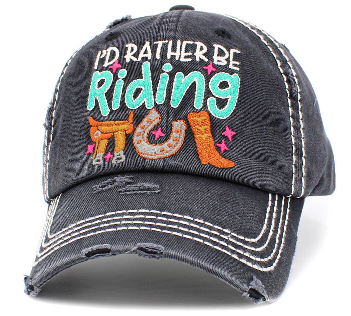 I'd Rather Be Riding Vintage Ballcap