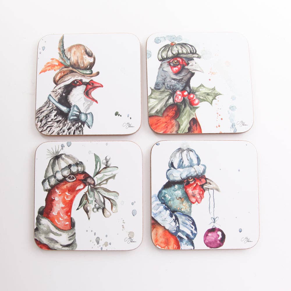 The Cockney Birds -  Watercolour Design Coasters