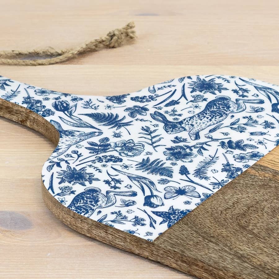 Wood Chopping Board Blue Hare, 50cm