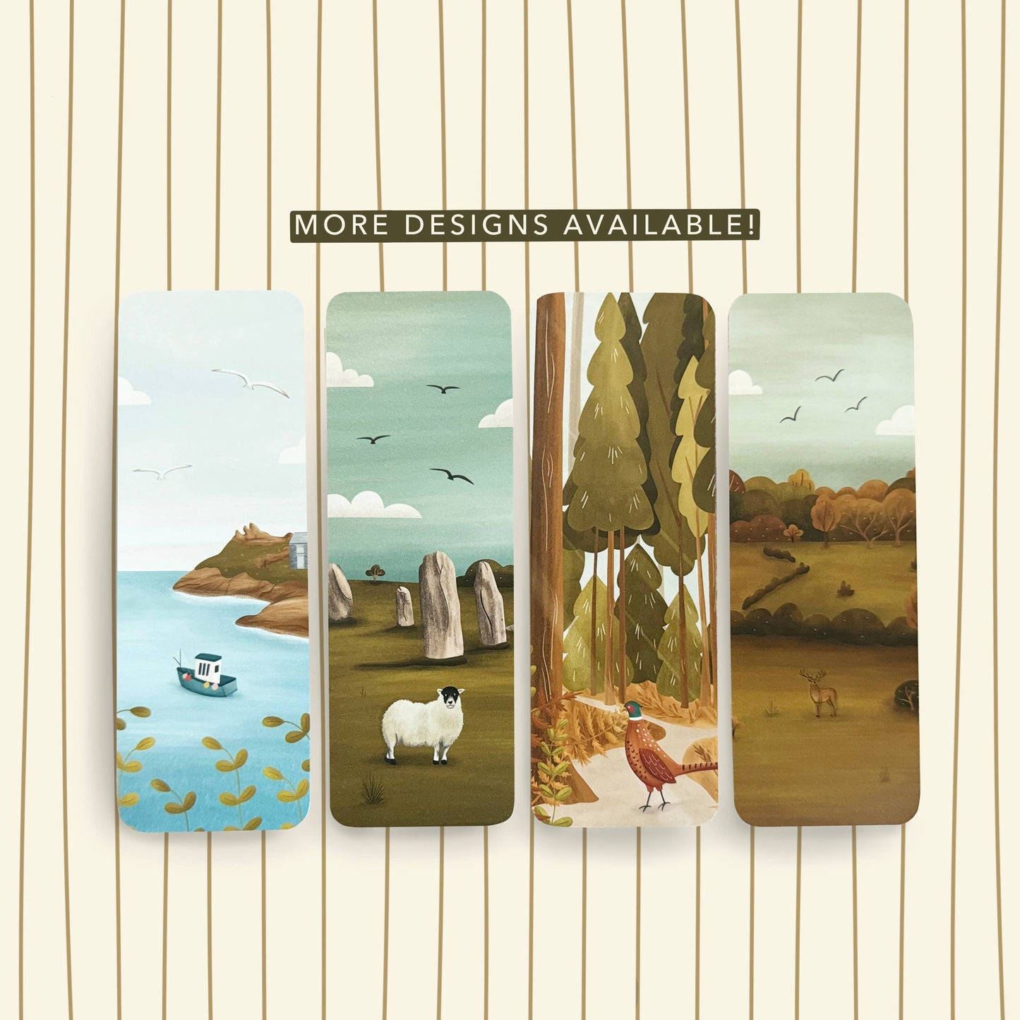 Stag Countryside Landscape Bookmark