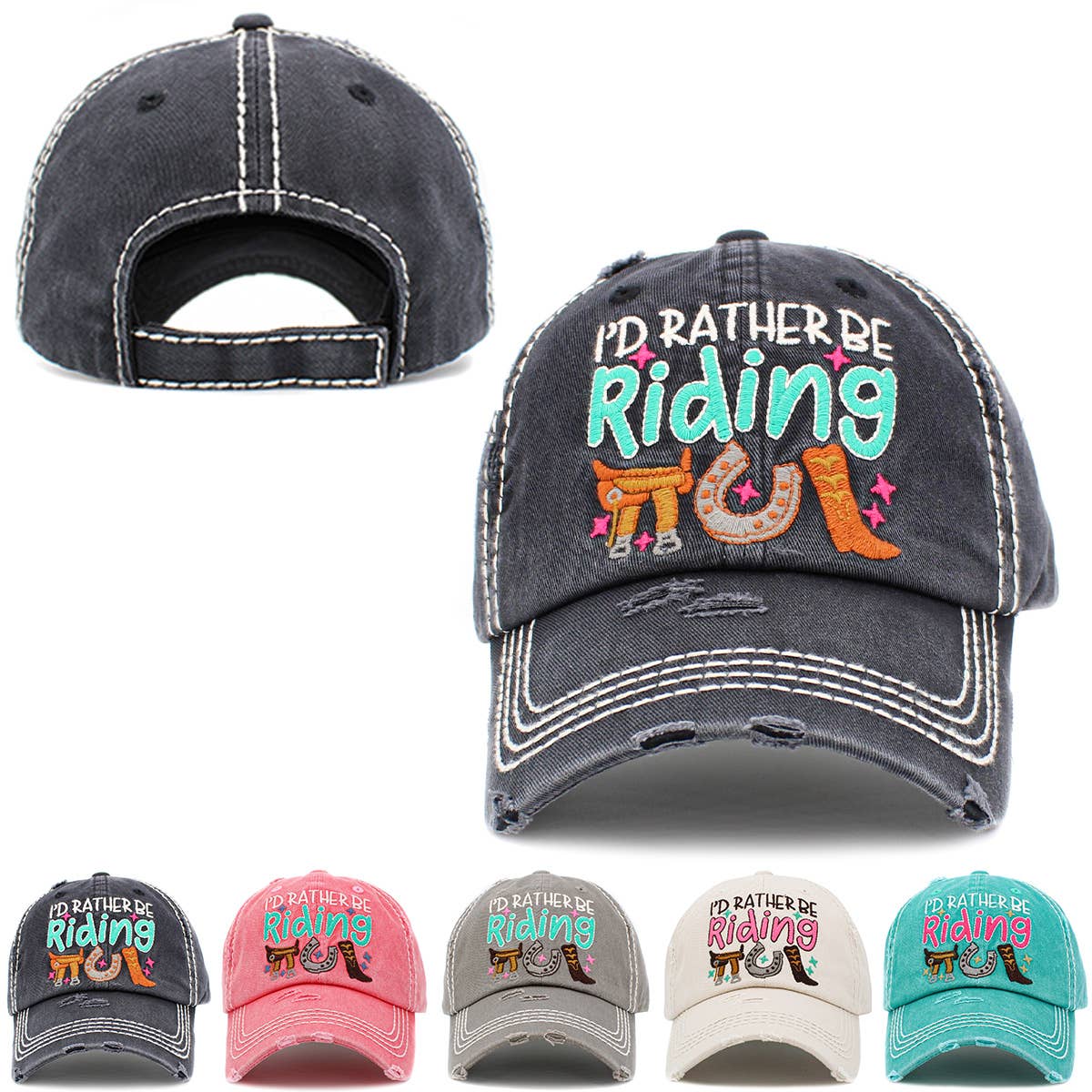 I'd Rather Be Riding Vintage Ballcap