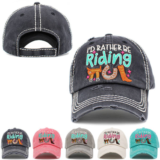 I'd Rather Be Riding Vintage Ballcap