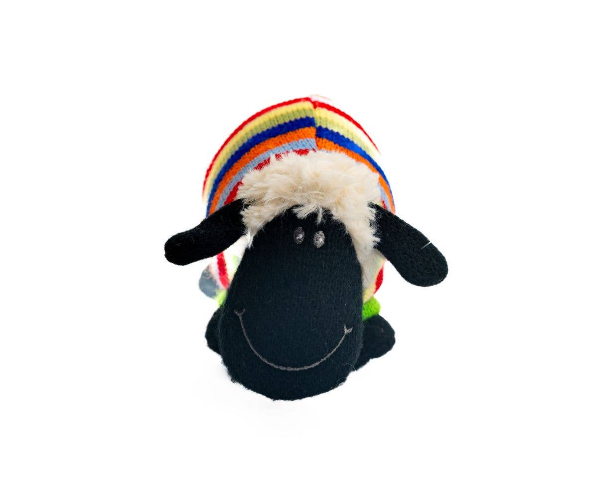 Small Woolly Sheep Plush Toy in Stripe Jumper, Sheep